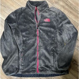 Northface Zip up grey with pink jacket